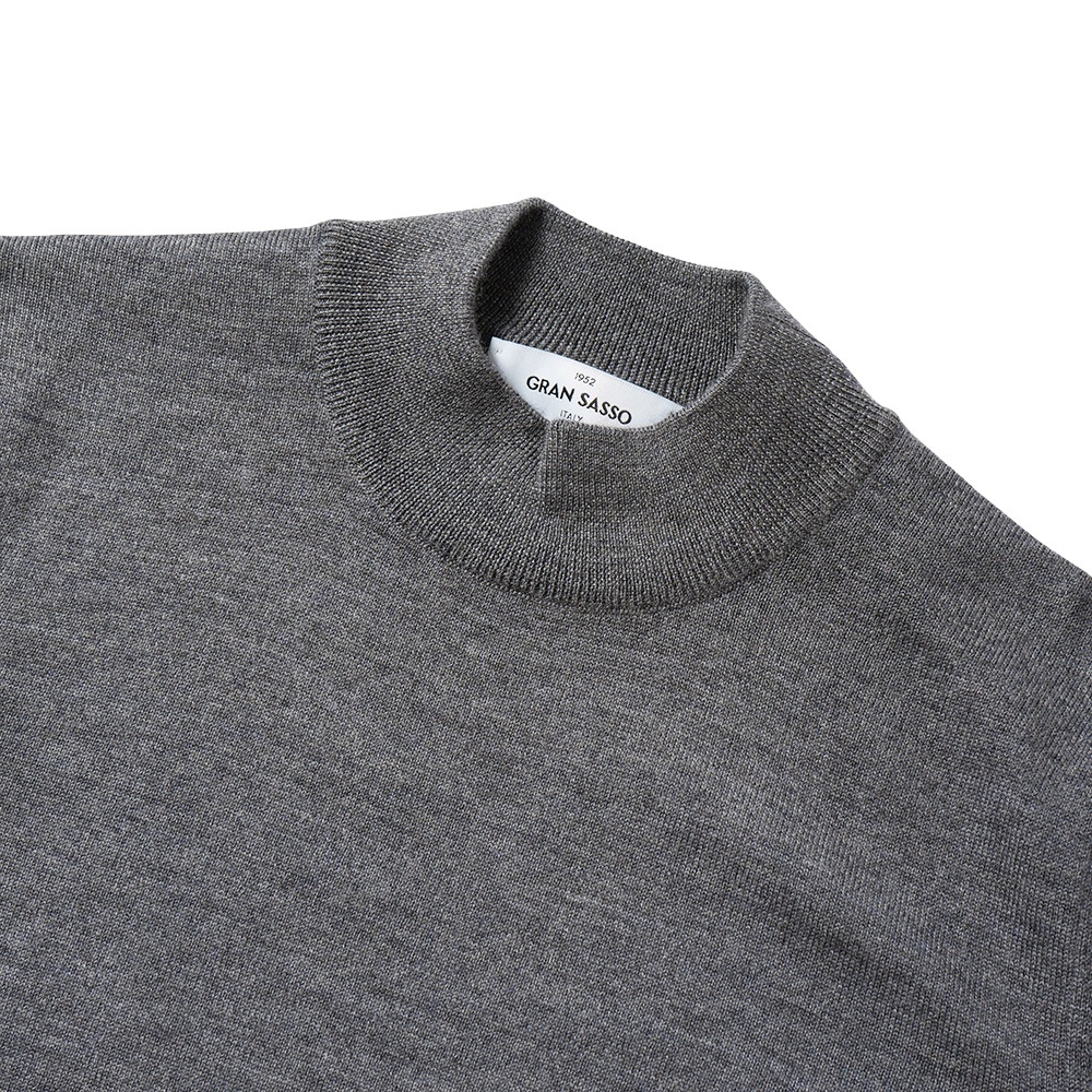 GRANSASSO グランサッソ メリノウール ニット モックネック ロングスリーブ 55108/14290 GRAY