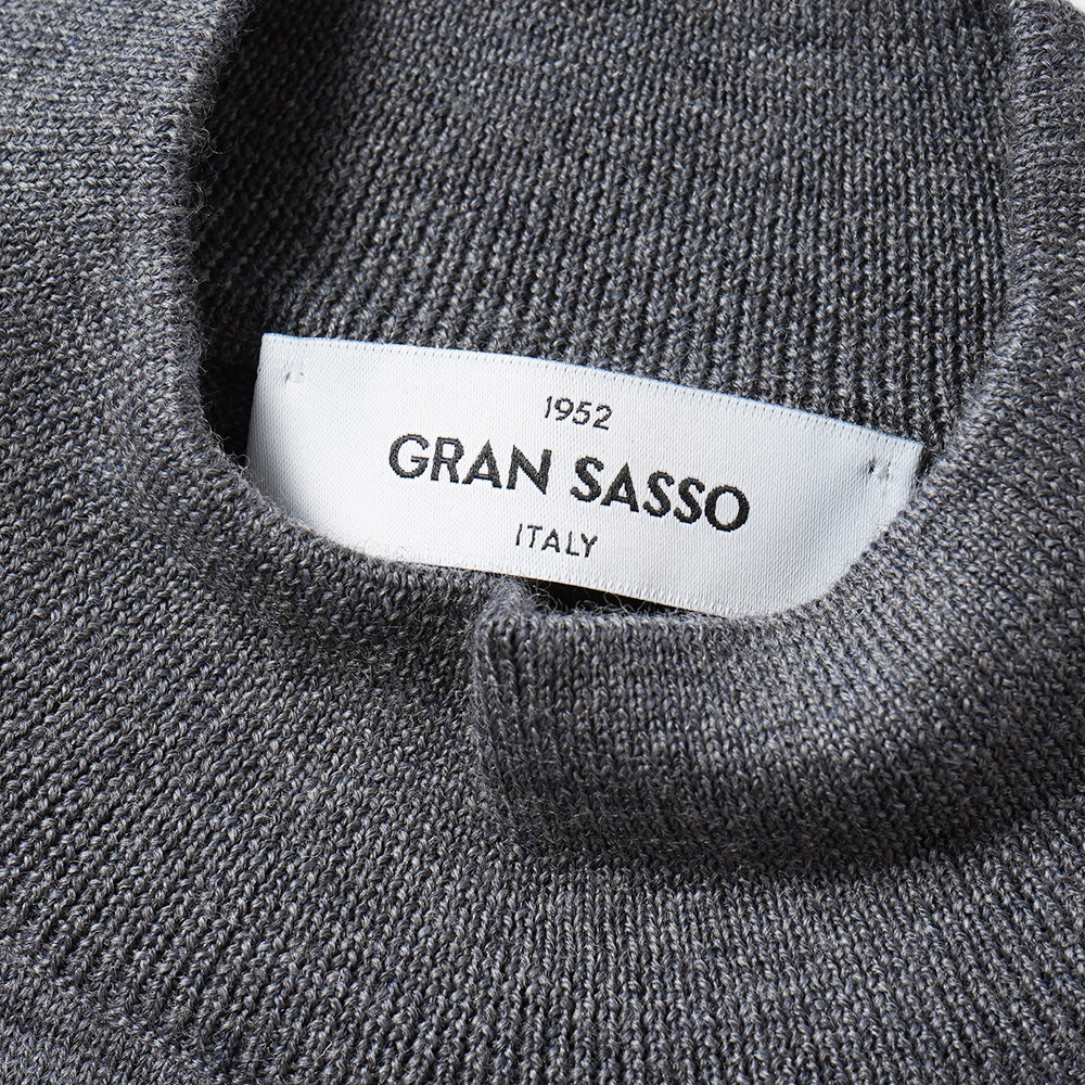 GRANSASSO グランサッソ メリノウール ニット モックネック ロングスリーブ 55108/14290 GRAY