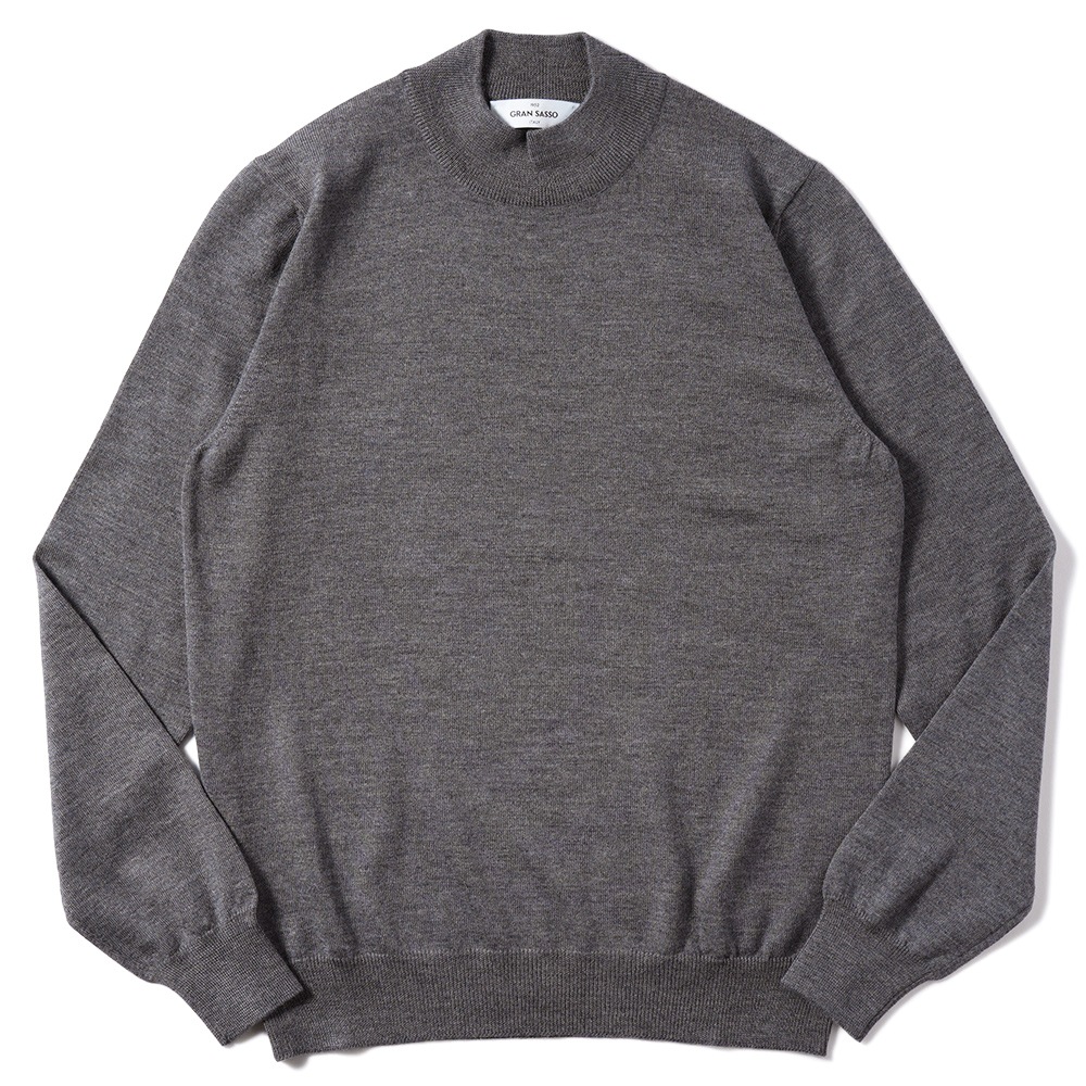 GRANSASSO グランサッソ メリノウール ニット モックネック ロングスリーブ 55108/14290 GRAY
