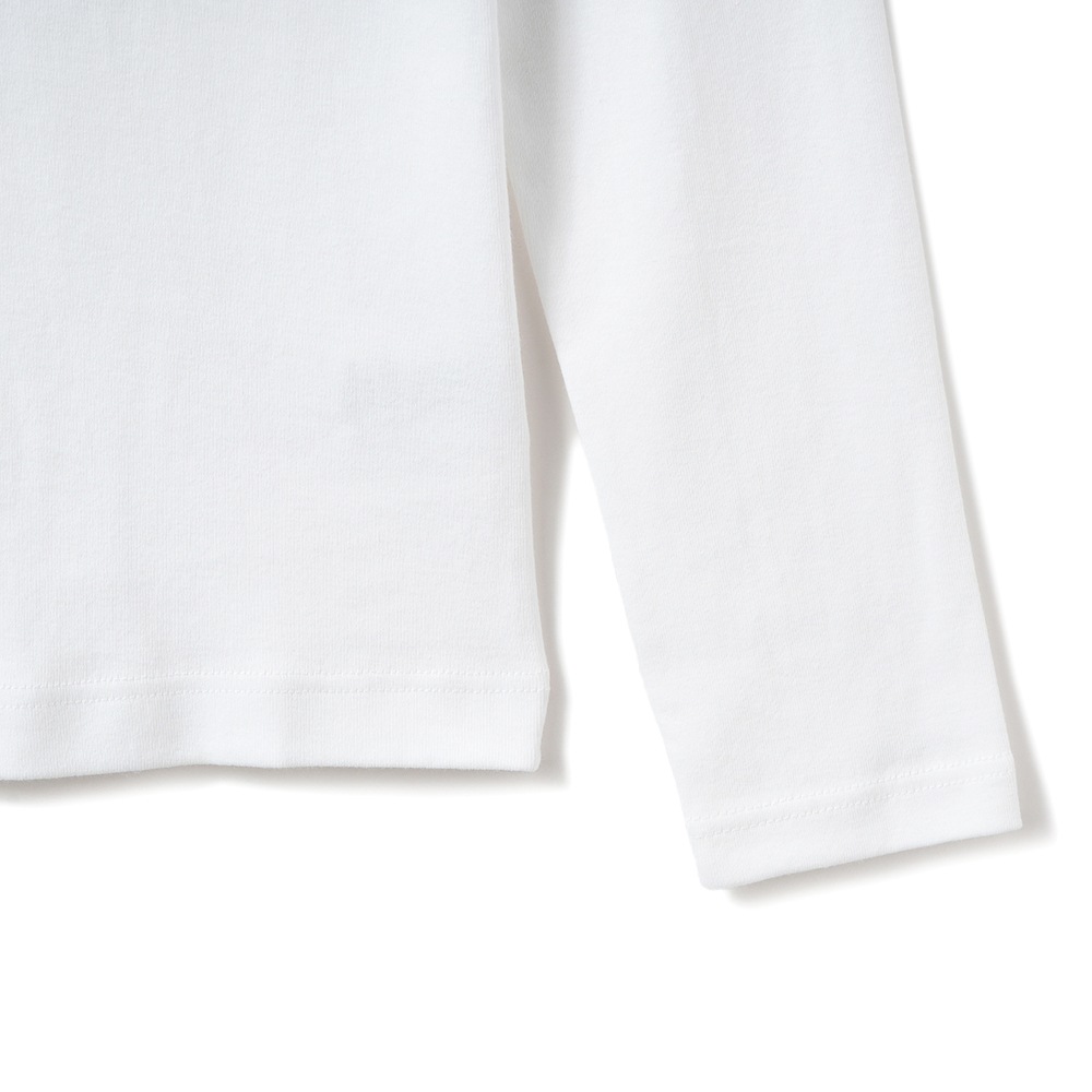GICIPI ジチピ 2418A CAVOLFIORE COSTINA 1x1 カボルフィオーレ コスティーナ ウノ・ペル・ウノ ボートネック ロングスリーブ Tシャツ WHITE