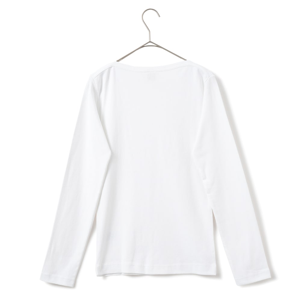 GICIPI ジチピ 2418A CAVOLFIORE COSTINA 1x1 カボルフィオーレ コスティーナ ウノ・ペル・ウノ ボートネック ロングスリーブ Tシャツ WHITE