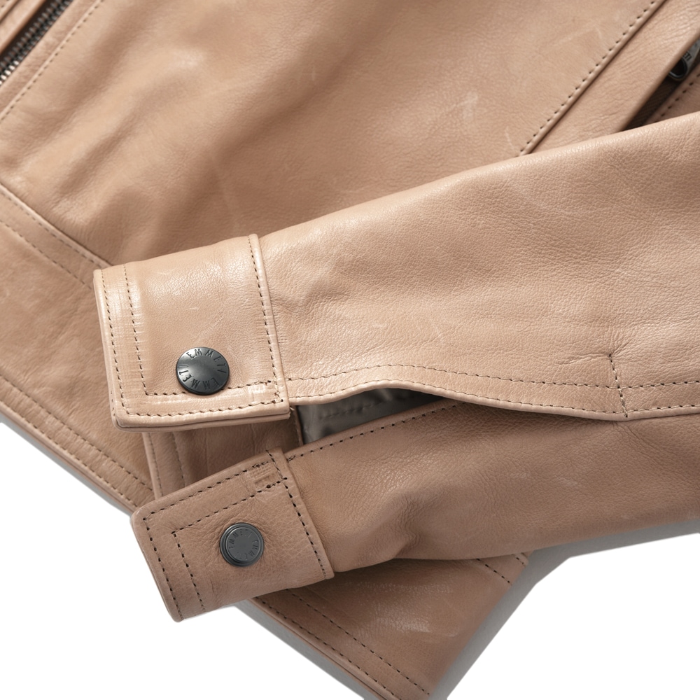 EMMETI エンメティ JURI ユリ SP CALF シングルライダースジャケット LT.BEIGE