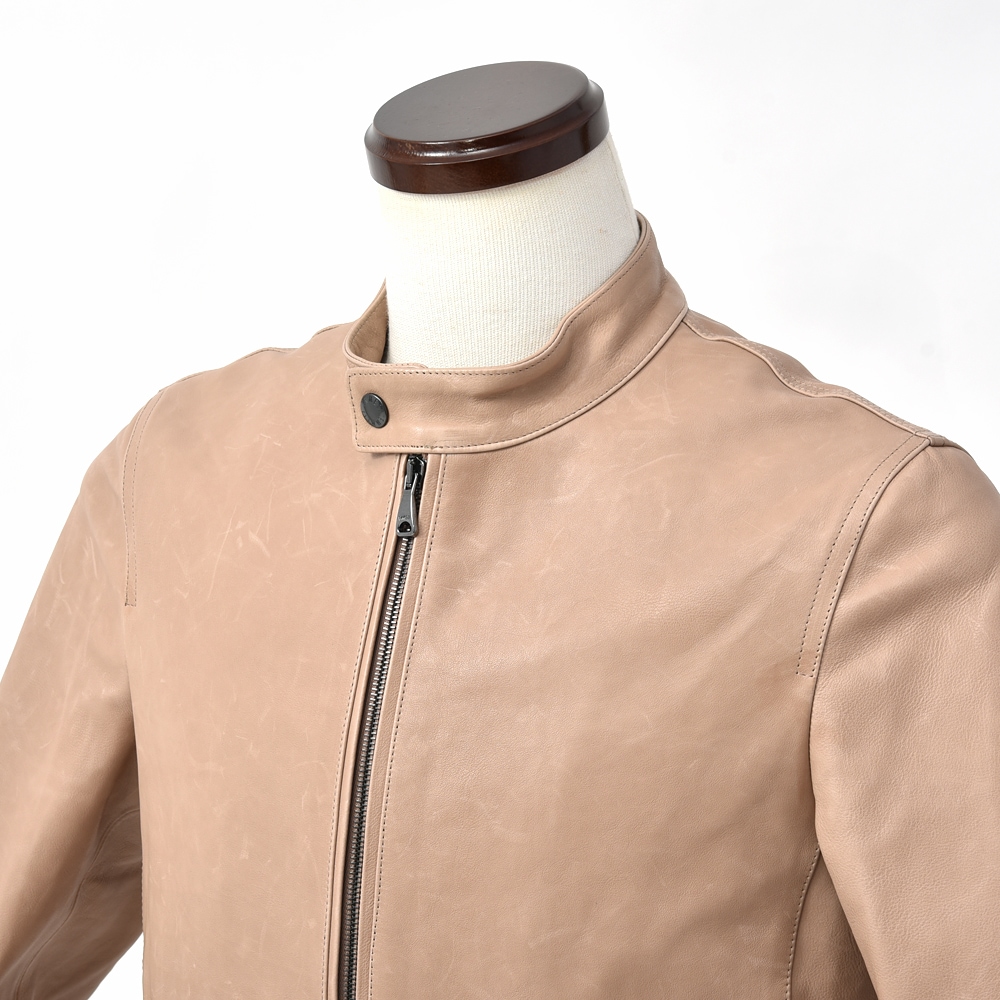 EMMETI エンメティ JURI ユリ SP CALF シングルライダースジャケット LT.BEIGE