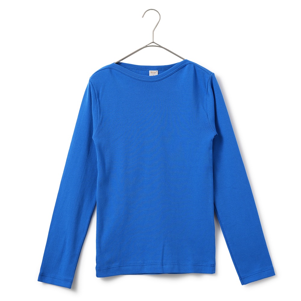 GICIPI ジチピ 2418A CAVOLFIORE COSTINA 1x1 カボルフィオーレ コスティーナ ウノ・ペル・ウノ ボートネック ロングスリーブ Tシャツ ROYAL BLUE