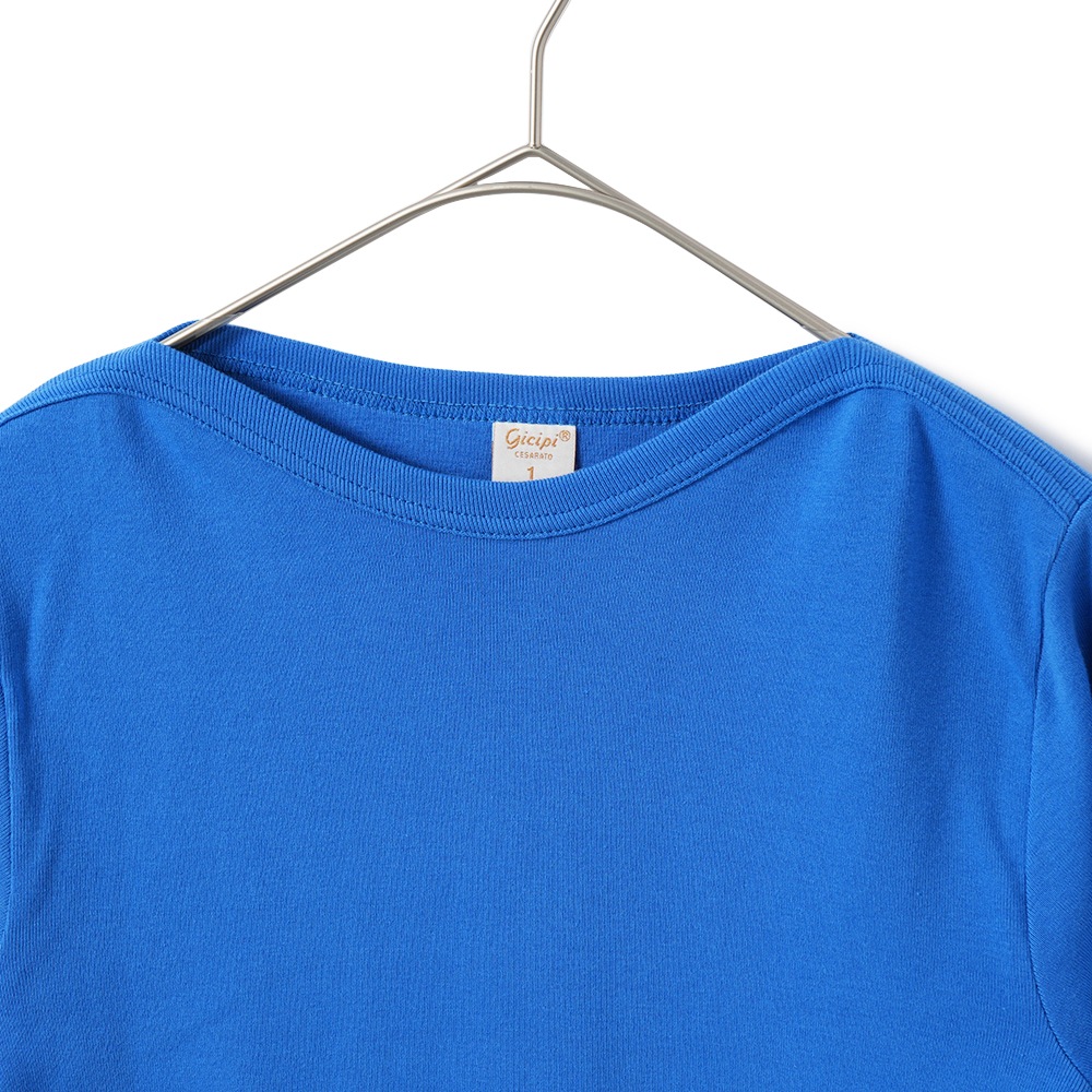 GICIPI ジチピ 2418A CAVOLFIORE COSTINA 1x1 カボルフィオーレ コスティーナ ウノ・ペル・ウノ ボートネック ロングスリーブ Tシャツ ROYAL BLUE