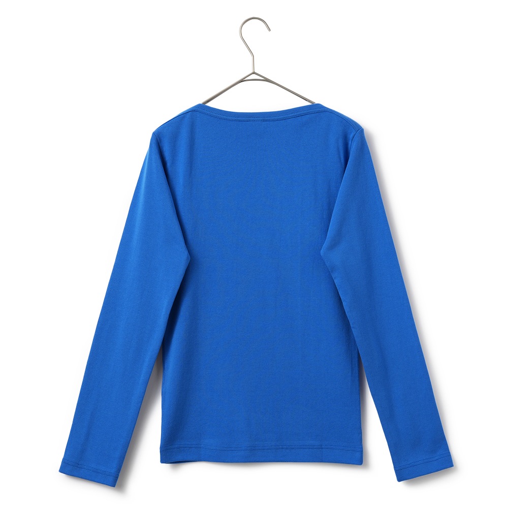 GICIPI ジチピ 2418A CAVOLFIORE COSTINA 1x1 カボルフィオーレ コスティーナ ウノ・ペル・ウノ ボートネック ロングスリーブ Tシャツ ROYAL BLUE
