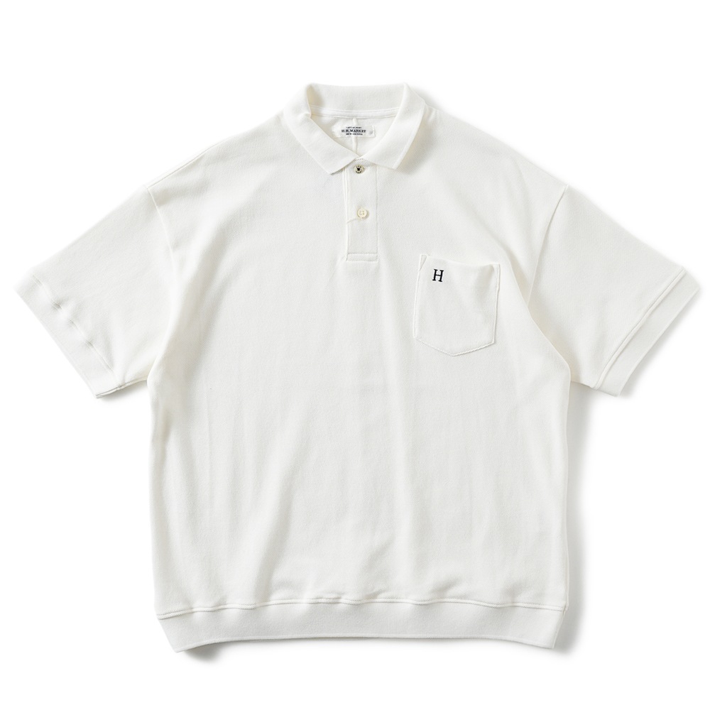 HOLLYWOOD RANCH MARKET ハリウッドランチマーケット ポケット カノコ ポロシャツ 1015889 WHITE