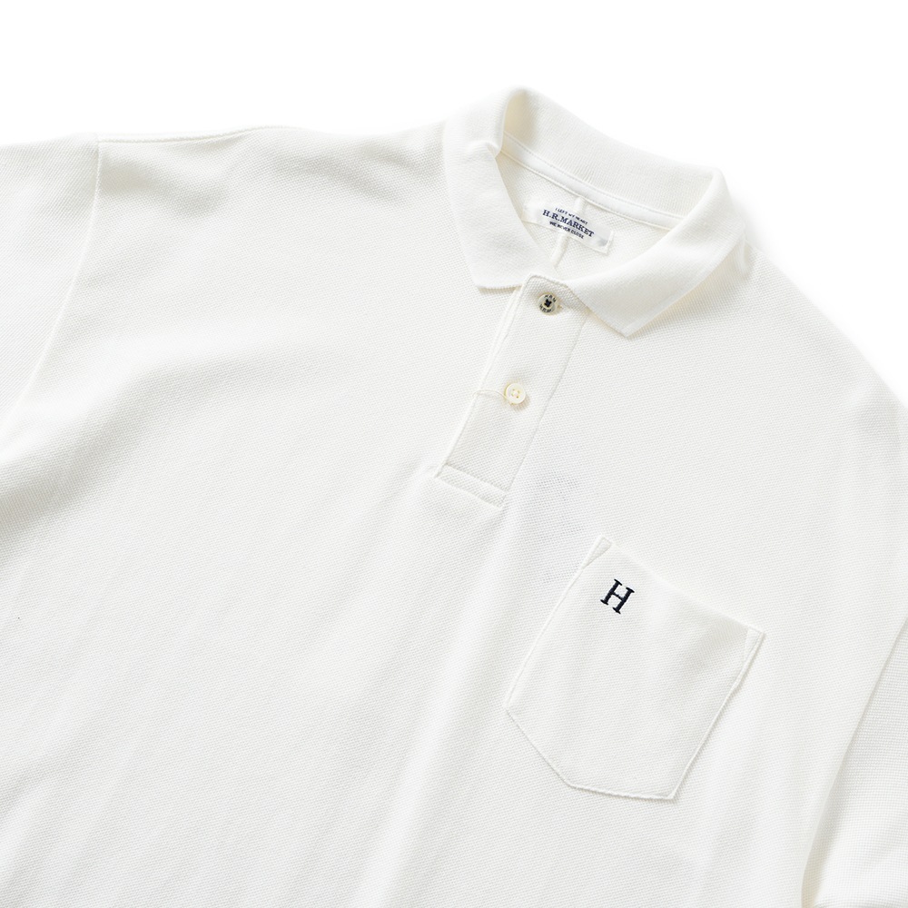 HOLLYWOOD RANCH MARKET ハリウッドランチマーケット ポケット カノコ ポロシャツ 1015889 WHITE