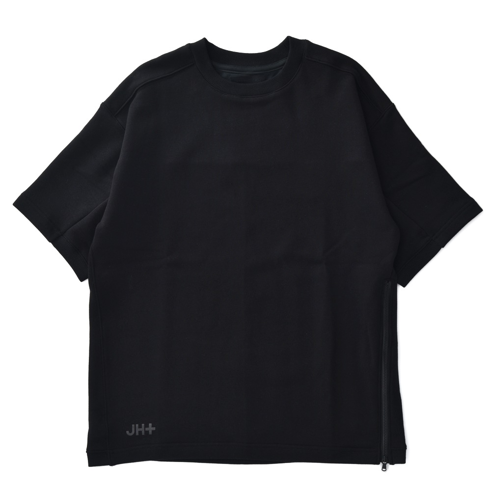 JUNHASHIMOTO ジュンハシモト JH＋ SWEAT T サイドZIP スウェットT BLACK