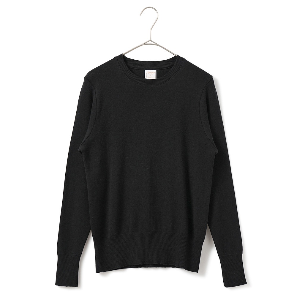 GICIPI ジチピ 2412A FRAGORA COTONE SOFT フラーゴラ コトーネソフト クルーネック ジャストフィット ニットソー BLACK