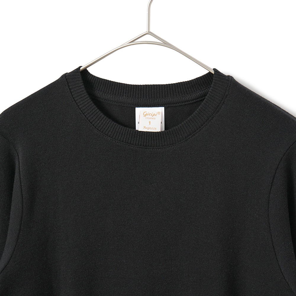 GICIPI ジチピ 2412A FRAGORA COTONE SOFT フラーゴラ コトーネソフト クルーネック ジャストフィット ニットソー BLACK