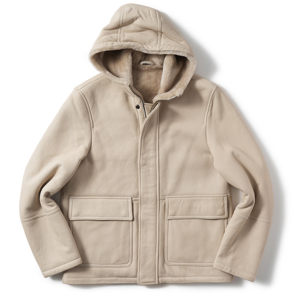 EMMETI エンメティ WALLAS SP MOUTON ウォーラス スペシャルムートン フーデッドブルゾン BEIGE