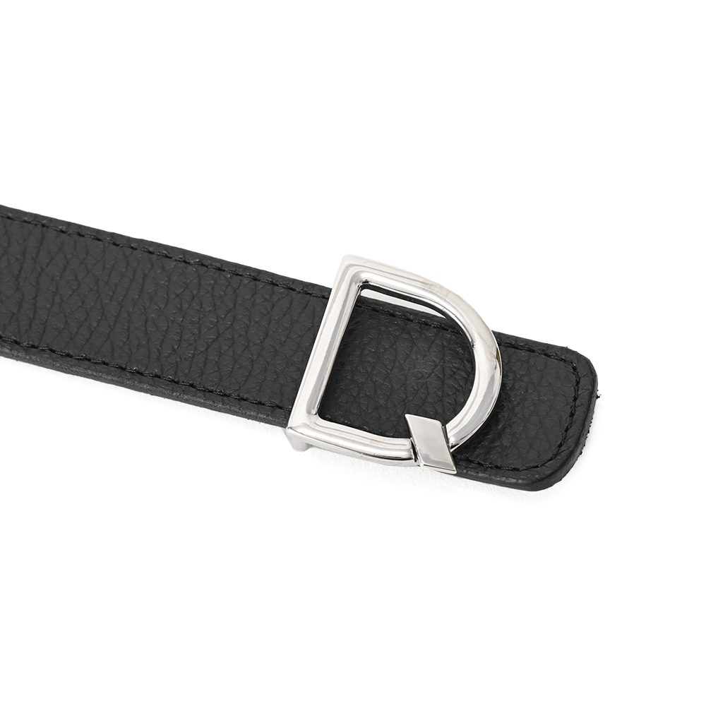 D'AMICO ダミーコ シュリンクレザー・スエード Dバックル リバーシブル ベルト BLACK