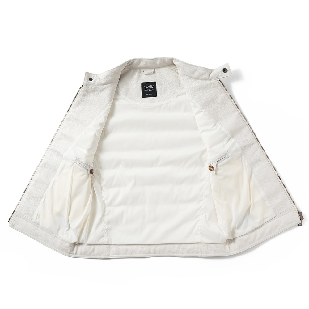 EMMETI エンメティ JURI DOWN VEST SP CALF ユリ ダウンベスト スペシャルカーフ OFF WHITE