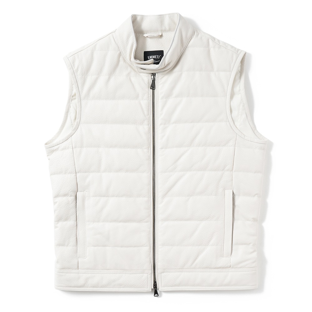EMMETI エンメティ JURI DOWN VEST SP CALF ユリ ダウンベスト スペシャルカーフ OFF WHITE