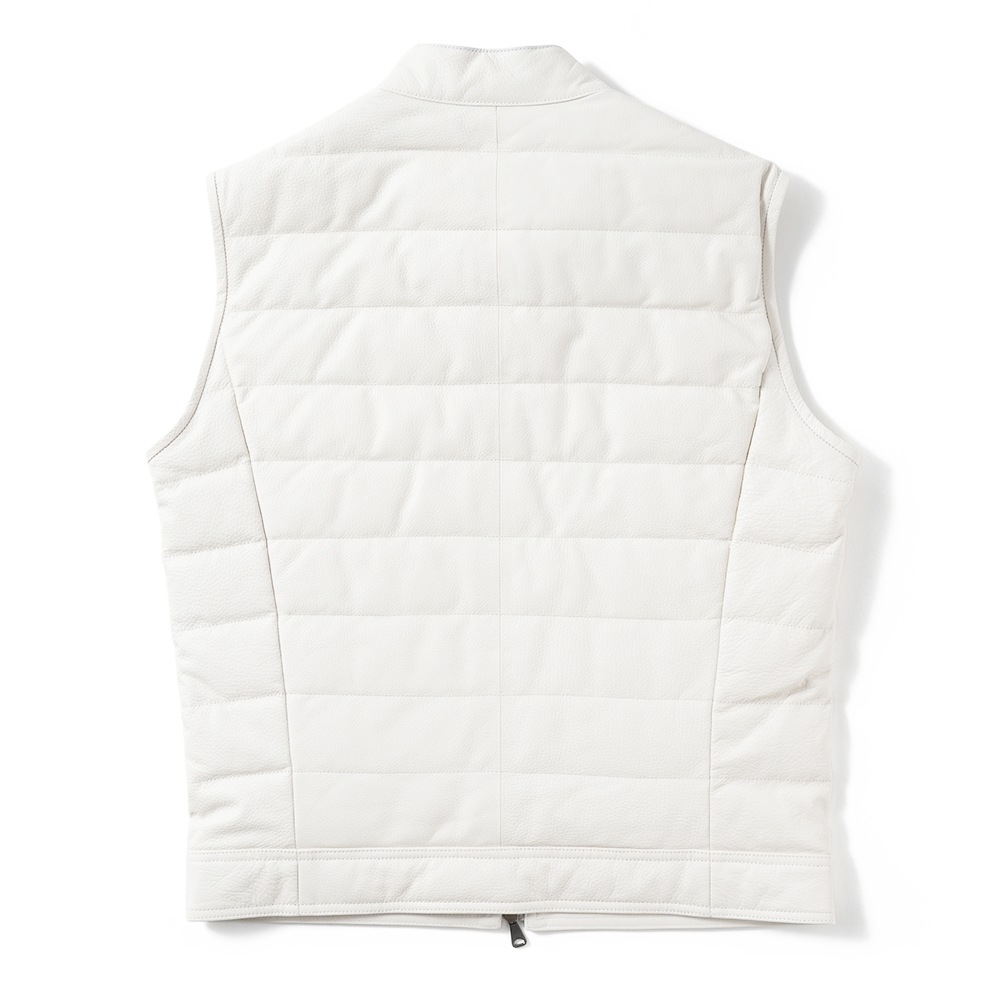 EMMETI エンメティ JURI DOWN VEST SP CALF ユリ ダウンベスト スペシャルカーフ OFF WHITE