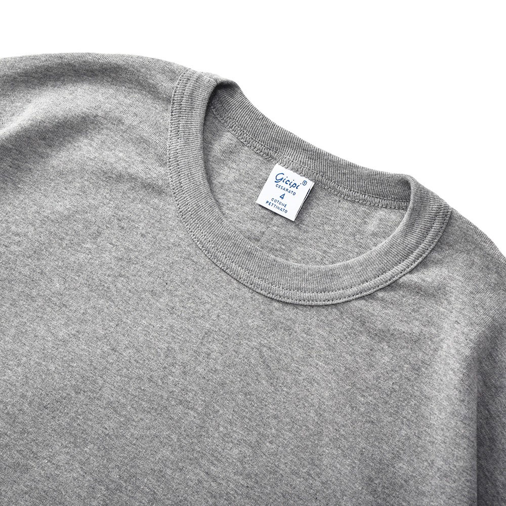 GICIPI ジチピ 2301P TONNO トーンノ フライス編み クルーネックリラックスフィットTシャツ GRAY