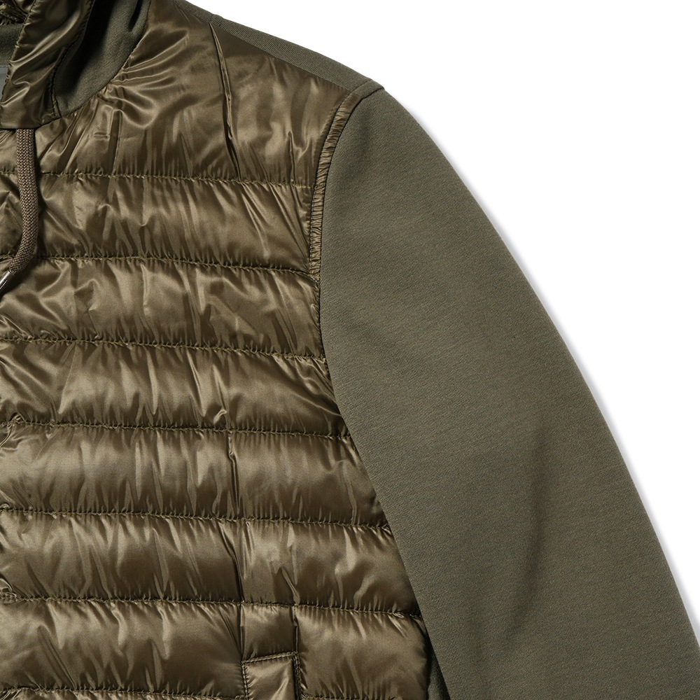 HERNO ヘルノ スウェット・ライトダウン フーデッドブルゾン PI001009U-12017＋13461S/I KH.GREEN