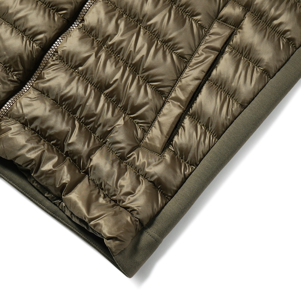 HERNO ヘルノ スウェット・ライトダウン フーデッドブルゾン PI001009U-12017＋13461S/I KH.GREEN