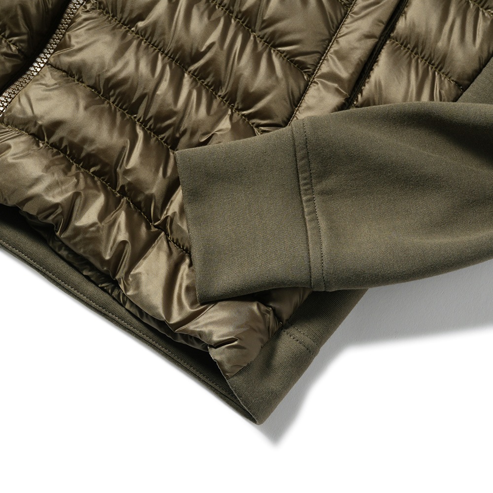 HERNO ヘルノ スウェット・ライトダウン フーデッドブルゾン PI001009U-12017＋13461S/I KH.GREEN
