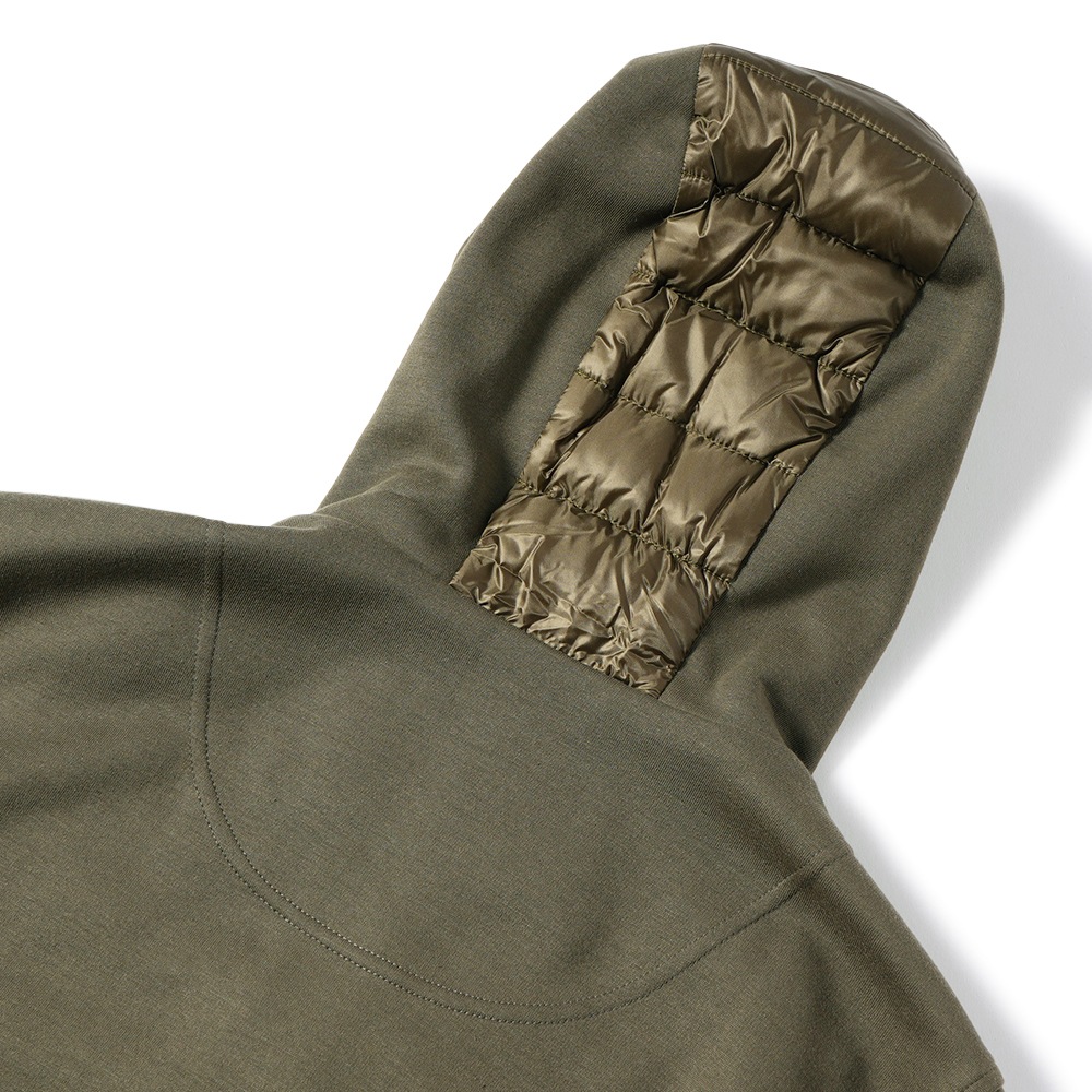 HERNO ヘルノ スウェット・ライトダウン フーデッドブルゾン PI001009U-12017＋13461S/I KH.GREEN