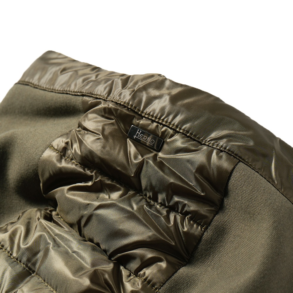 HERNO ヘルノ スウェット・ライトダウン フーデッドブルゾン PI001009U-12017＋13461S/I KH.GREEN