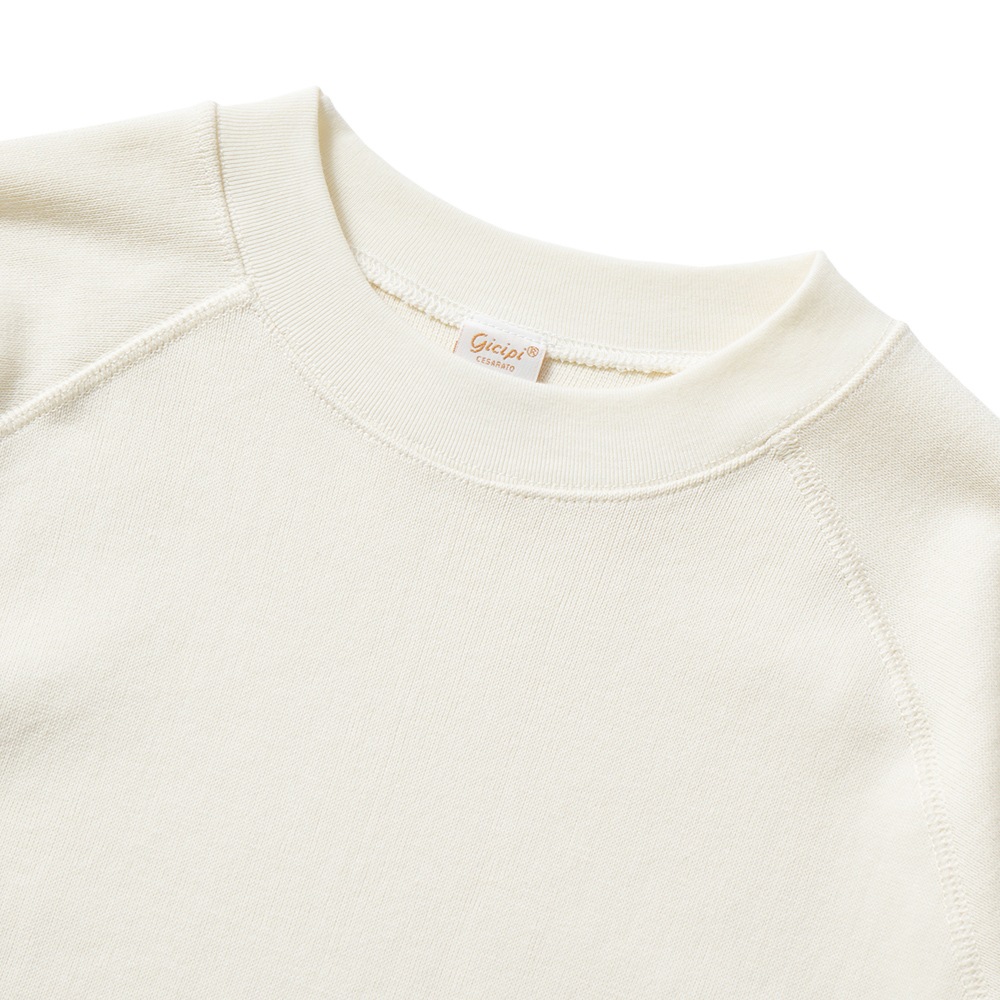 GICIPI ジチピ 2517A Tartufo PESANTE タルトゥーフォ コットン ミラノリブ ラグランスリーブ ニットソー Panna