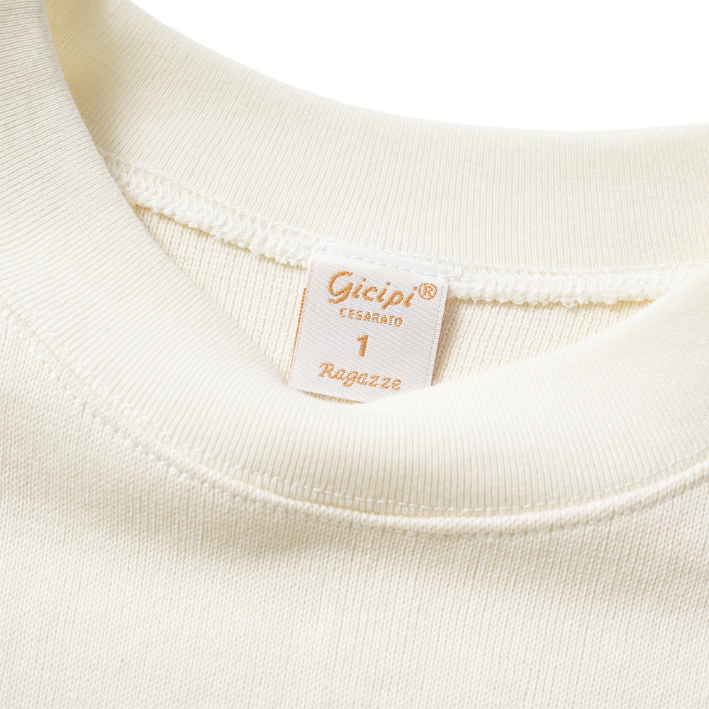 GICIPI ジチピ 2517A Tartufo PESANTE タルトゥーフォ コットン ミラノリブ ラグランスリーブ ニットソー Panna