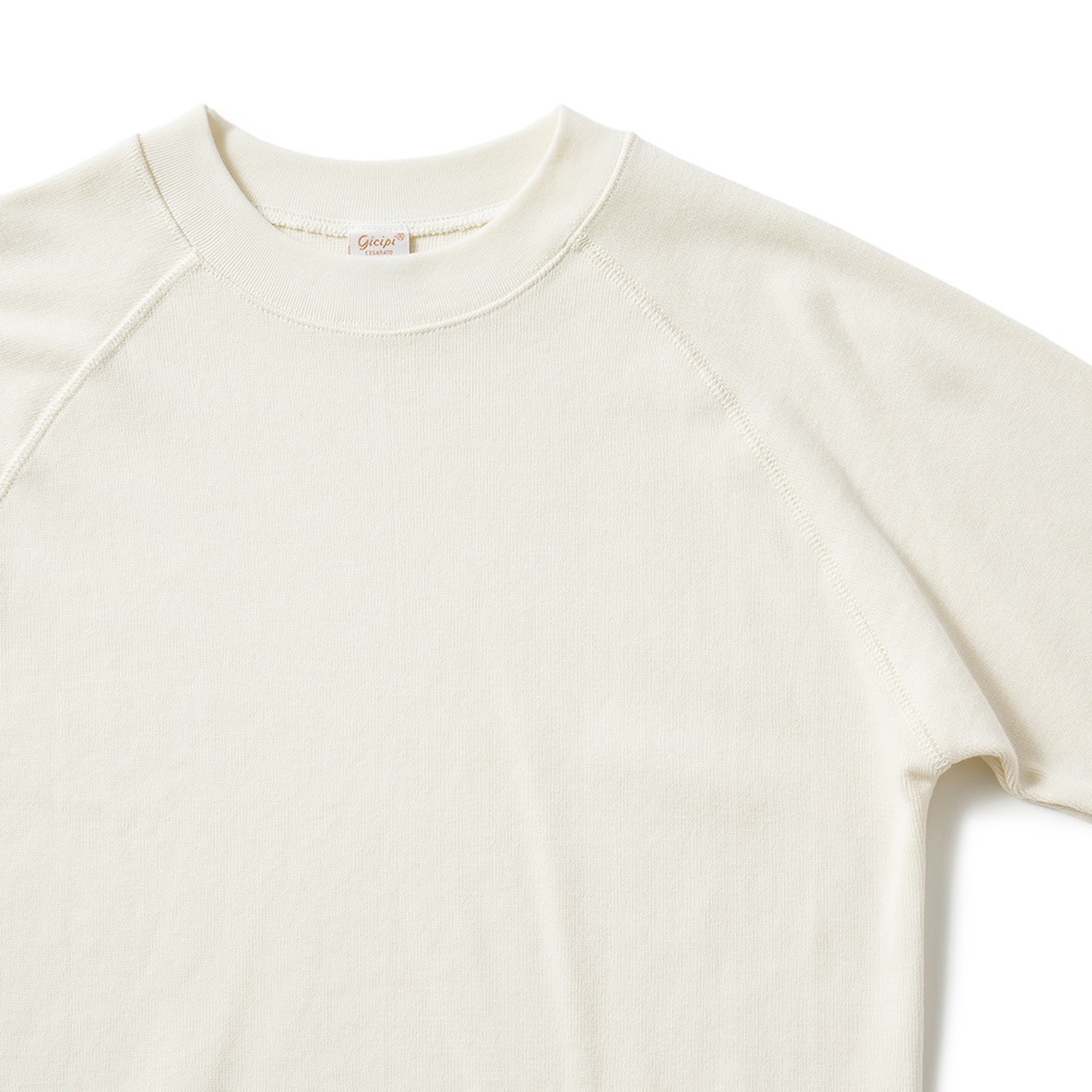 GICIPI ジチピ 2517A Tartufo PESANTE タルトゥーフォ コットン ミラノリブ ラグランスリーブ ニットソー Panna