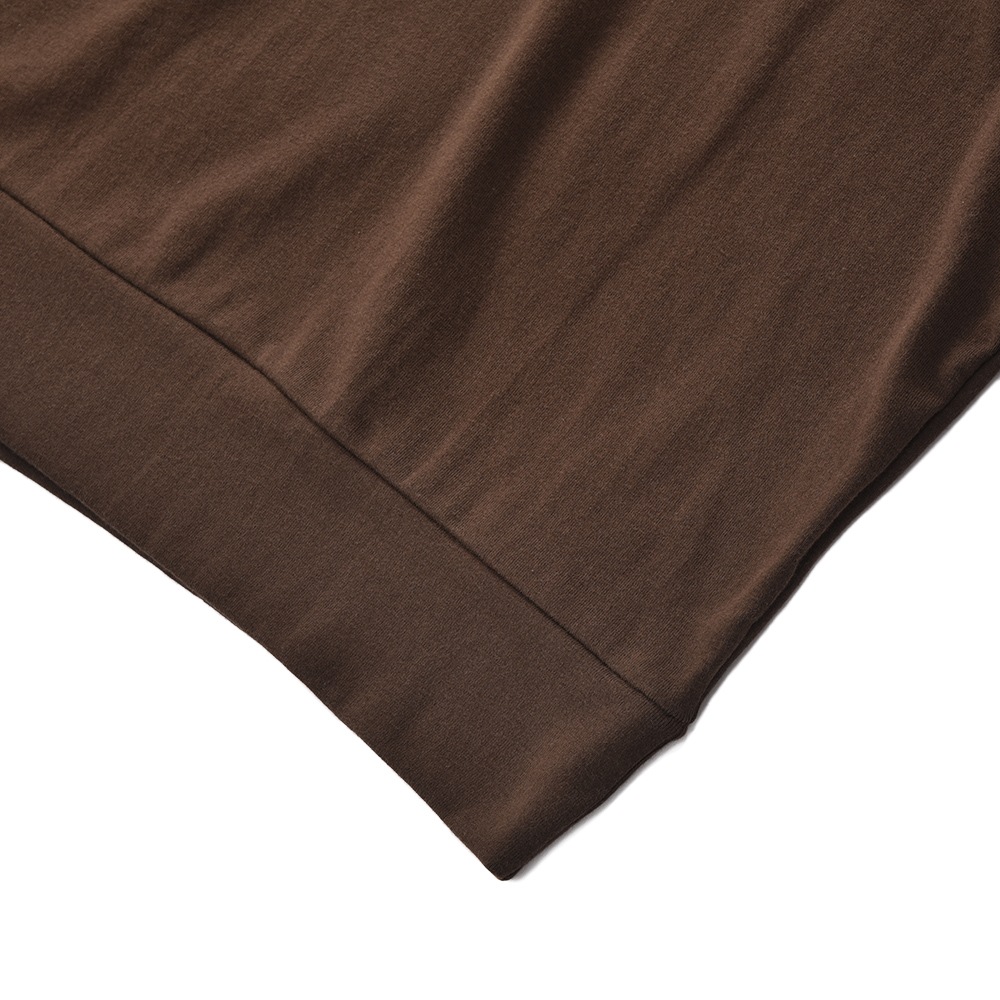 GICIPI ジチピ 2301P TONNO トーンノ フライス編み クルーネックリラックスフィットTシャツ BROWN