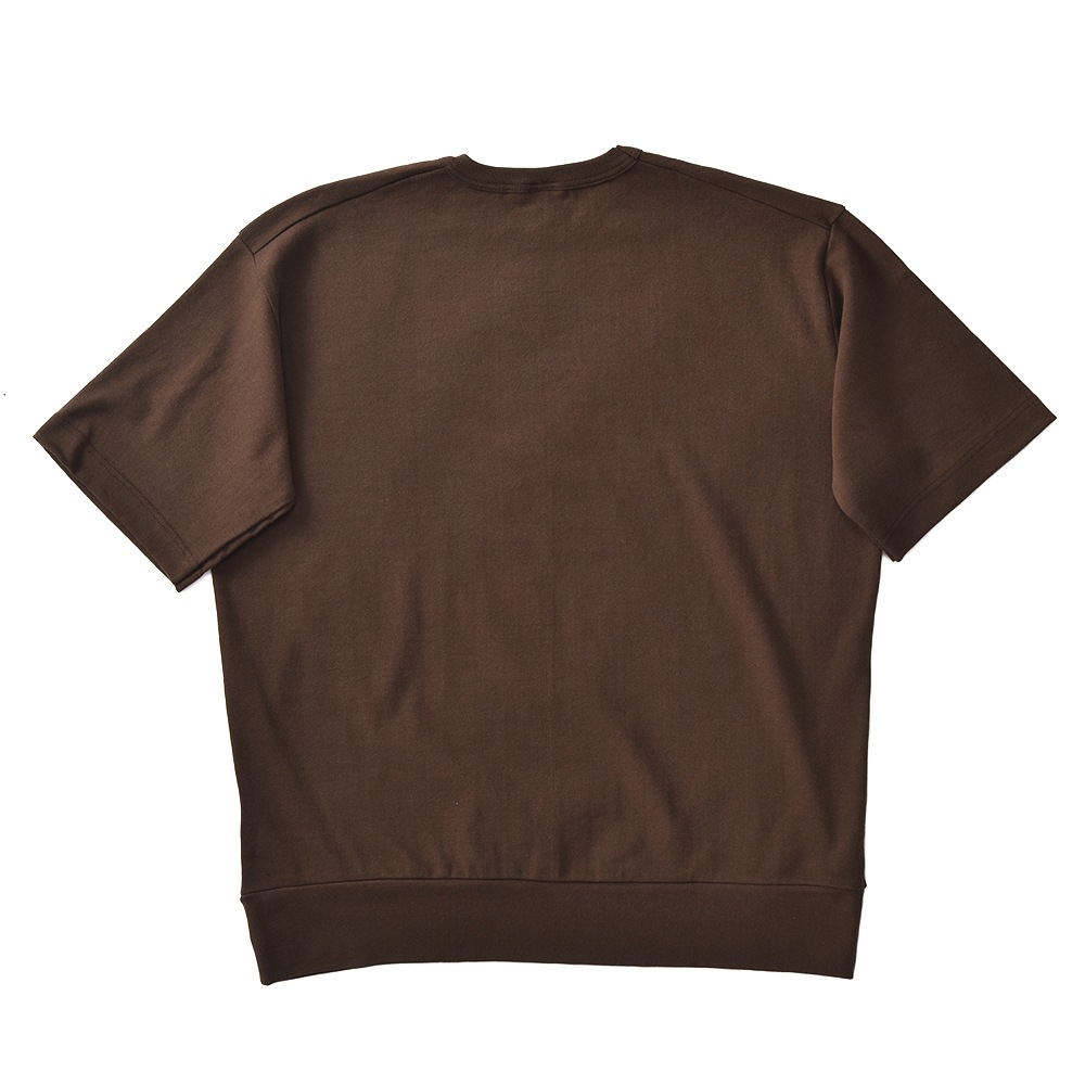 GICIPI ジチピ 2301P TONNO トーンノ フライス編み クルーネックリラックスフィットTシャツ BROWN