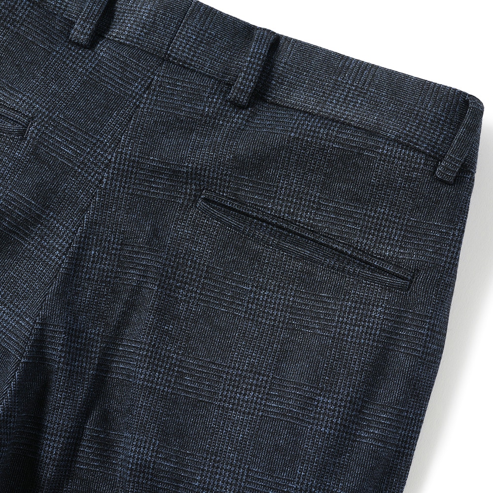 giab's ARCHIVIO ジャブスアルキヴィオ MASACCIO/M1 A5736 マサッチョ グレンチェックジャージー ドローコードパンツ NAVY CHECK
