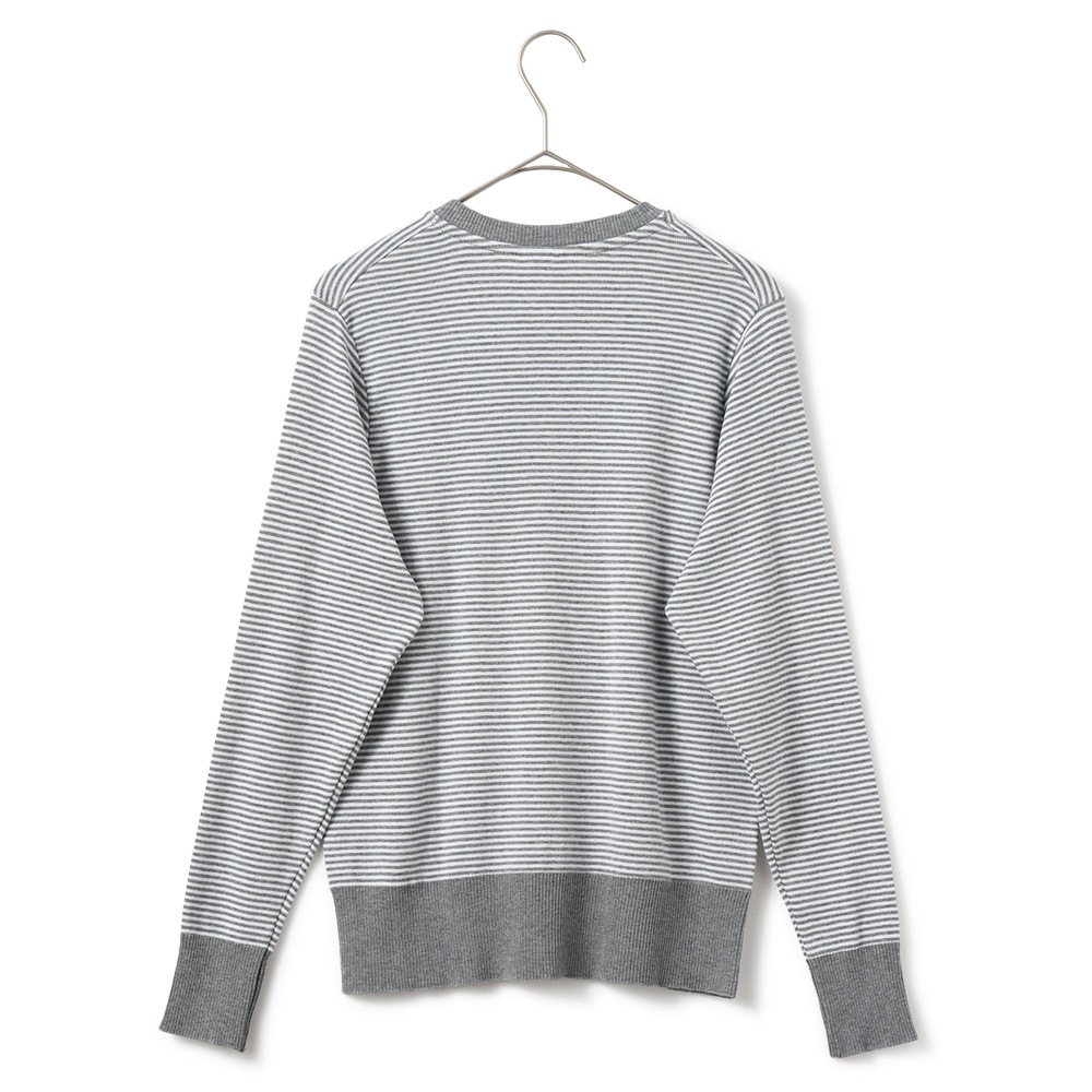 GICIPI ジチピ 2412A FRAGORA COTONE SOFT フラーゴラ コトーネソフト クルーネック ジャストフィット ニットソー GRAY×WHITE