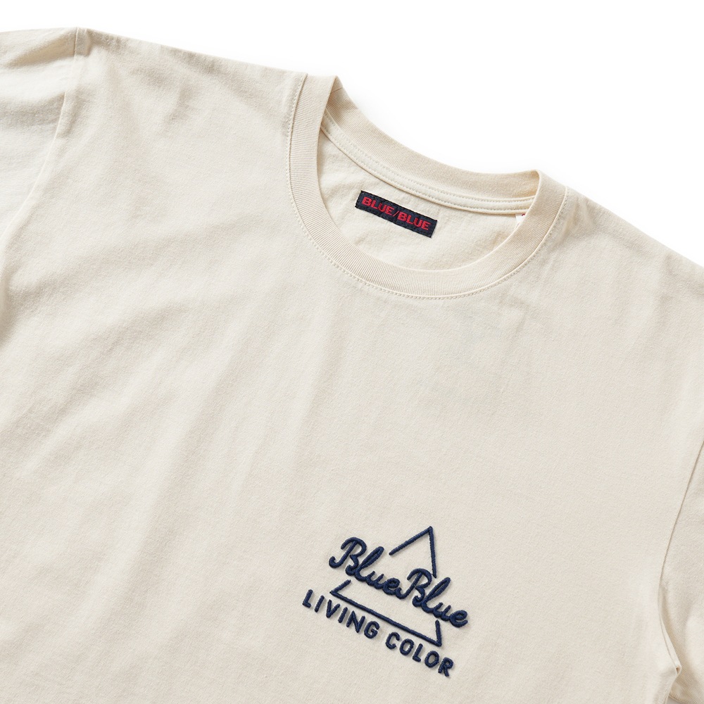 BLUE BLUE ブルーブルー トライアングル BB エンブロイダリー ショートスリーブTシャツ 1015776 NATURAL