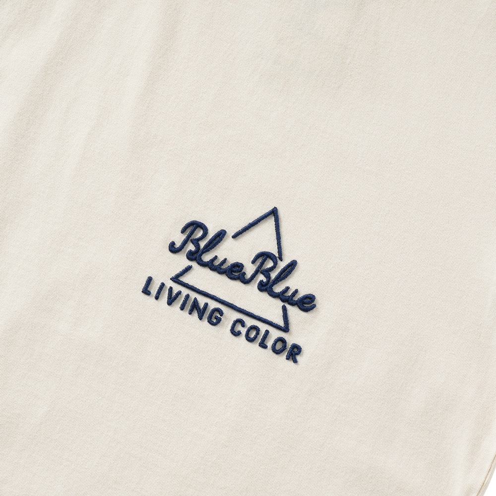 BLUE BLUE ブルーブルー トライアングル BB エンブロイダリー ショートスリーブTシャツ 1015776 NATURAL