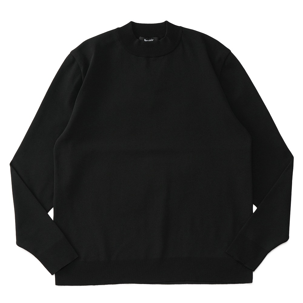REVENIR リブニール COTTON POLYESTER KNIT MOCK NECK L/S ニット モックネック ロングスリーブ BLACK