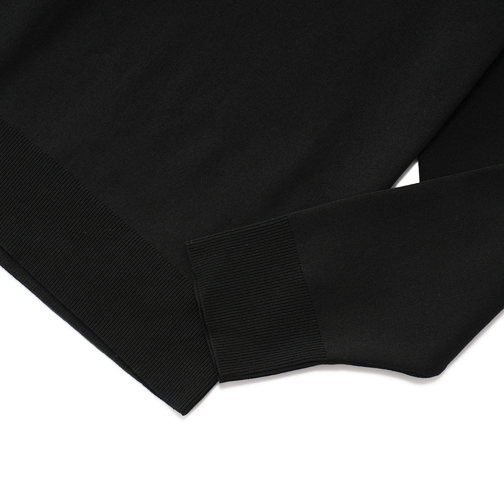 REVENIR リブニール COTTON POLYESTER KNIT MOCK NECK L/S ニット モックネック ロングスリーブ BLACK