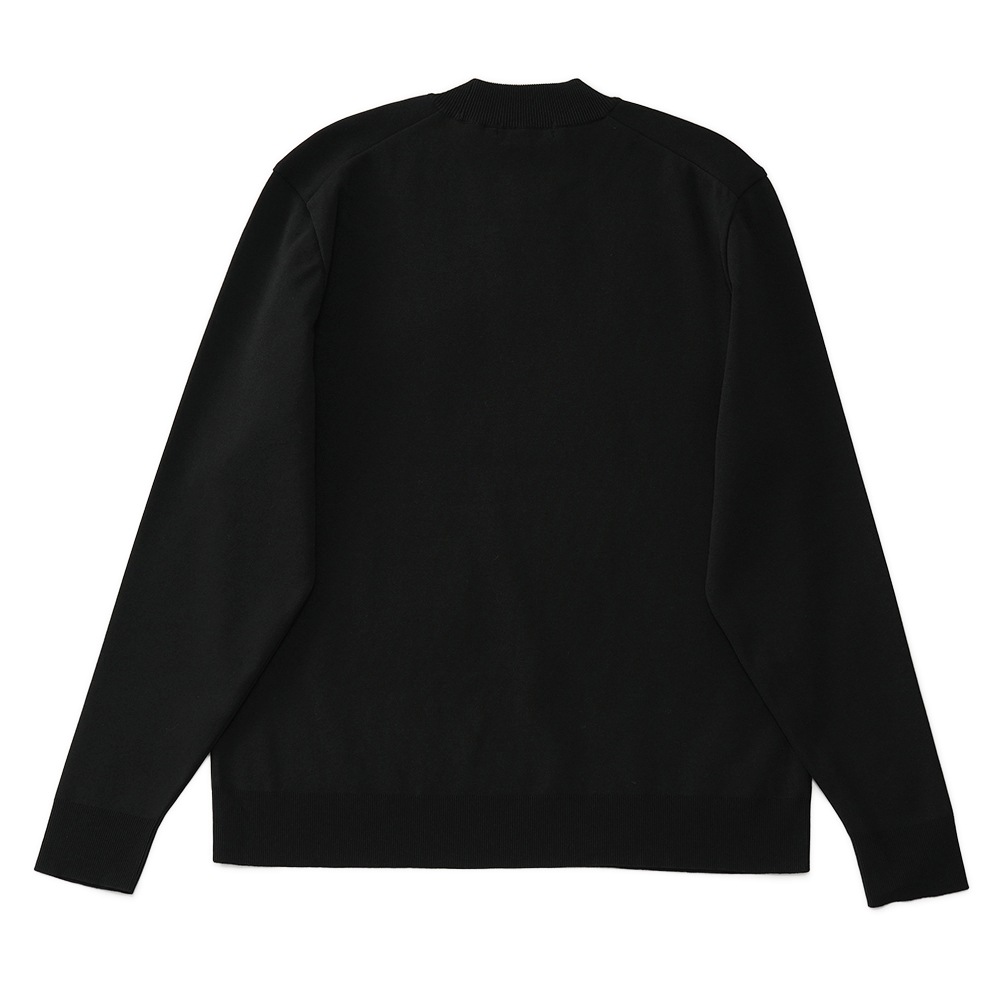 REVENIR リブニール COTTON POLYESTER KNIT MOCK NECK L/S ニット モックネック ロングスリーブ BLACK