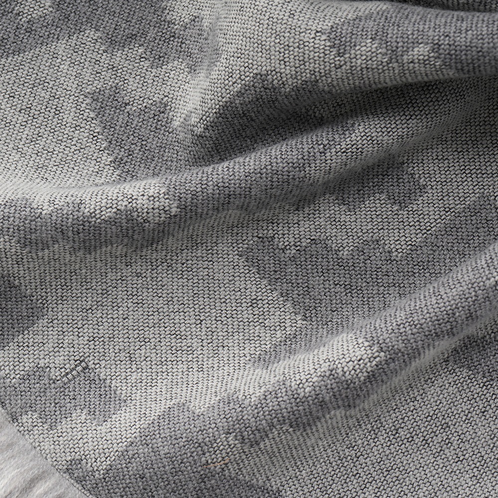 GIERRE ジエレ SC232908 ウール ジャガード ハウンドトゥース ストール GRAY