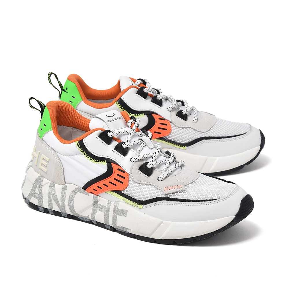 VOILE BLANCHE ボイルブランシェ CLUB 01 スエード・ポリエステル・ナイロン スニーカー WHITE・ORANGE