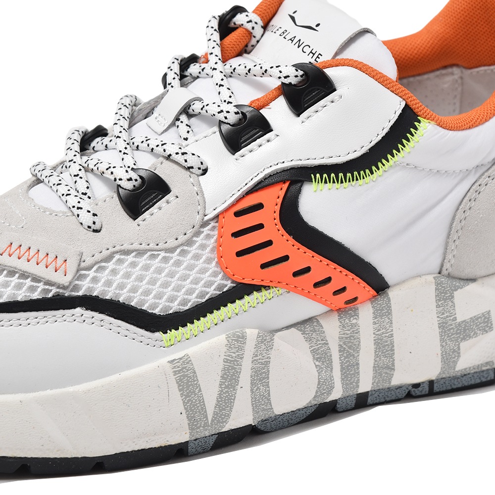 VOILE BLANCHE ボイルブランシェ CLUB 01 スエード・ポリエステル・ナイロン スニーカー WHITE・ORANGE