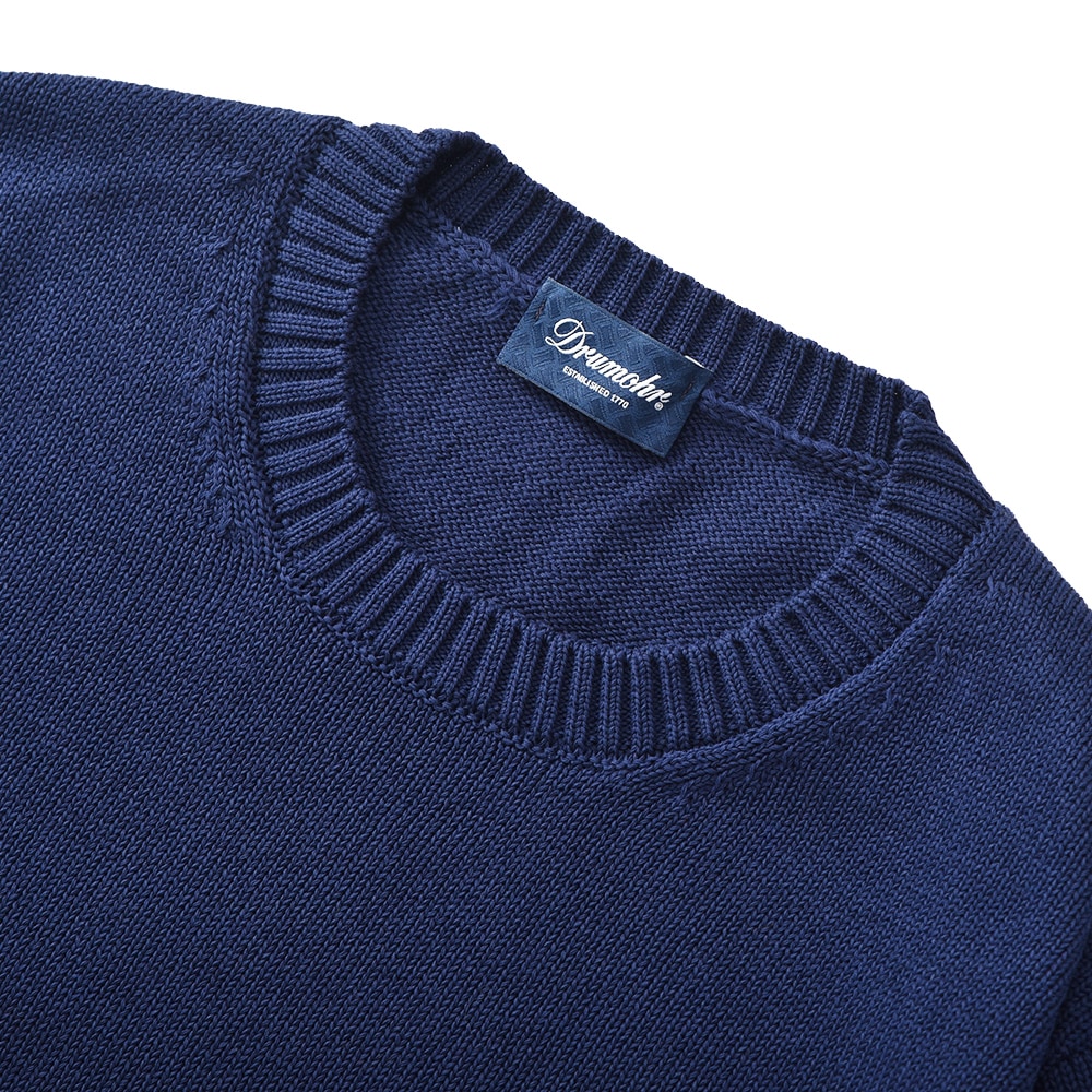 DRUMOHR ドルモア 8G コットン クルーネック ニット D8Z103 BLUE NAVY