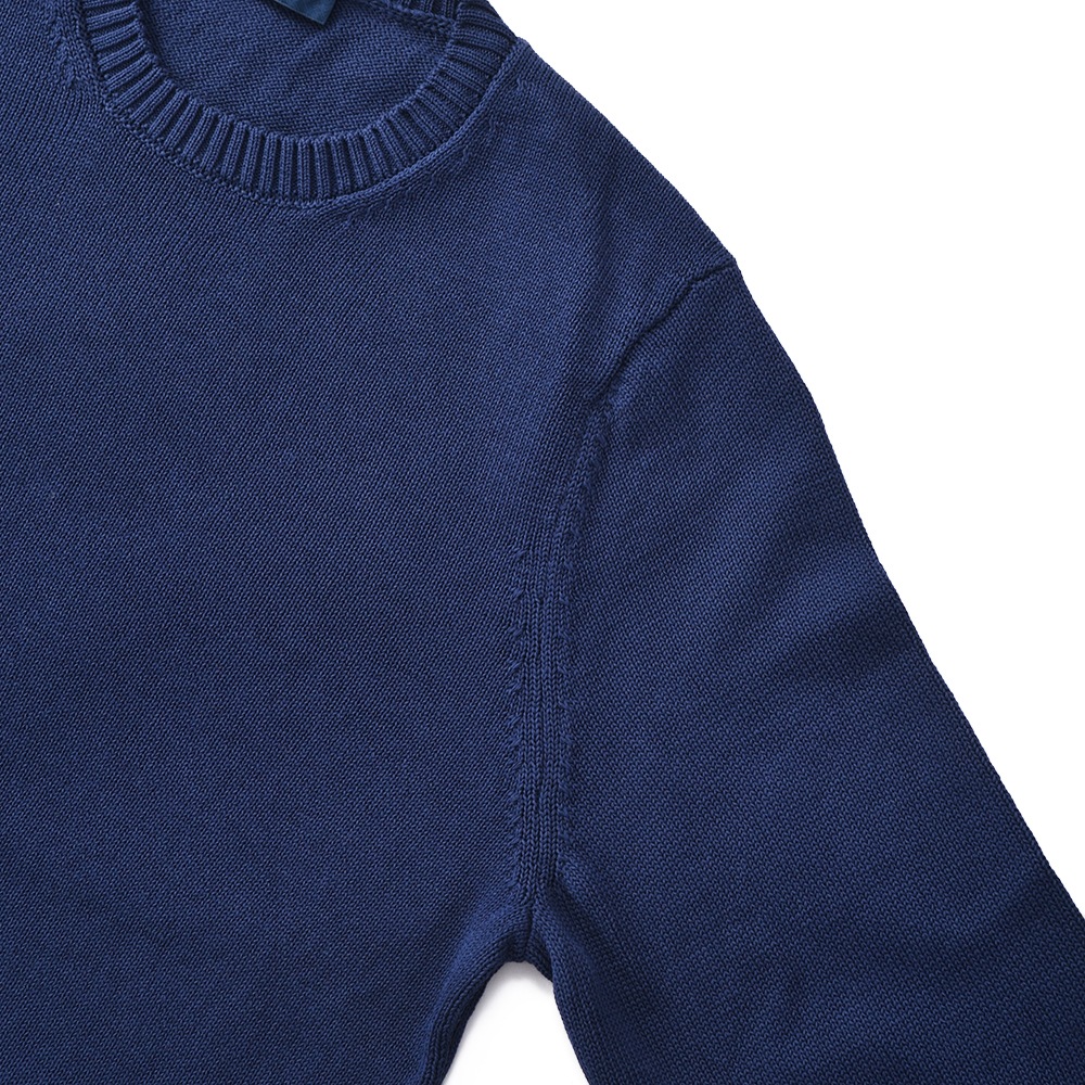 DRUMOHR ドルモア 8G コットン クルーネック ニット D8Z103 BLUE NAVY
