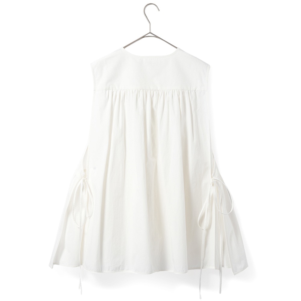 PROTAGONISTA プロタゴニスタ ノースリーブ ギャザーブラウス  PNT-BL-10A WHITE