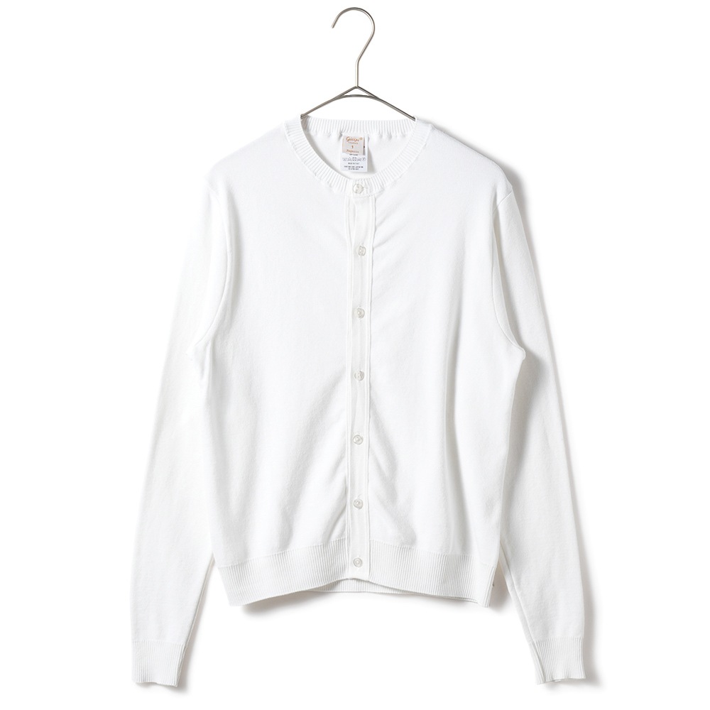 GICIPI ジチピ 2418P GRANATA Nido D'Ape グラナータ ニド・ダーペ  蜂の巣編み クルーネックカーディガン WHITE