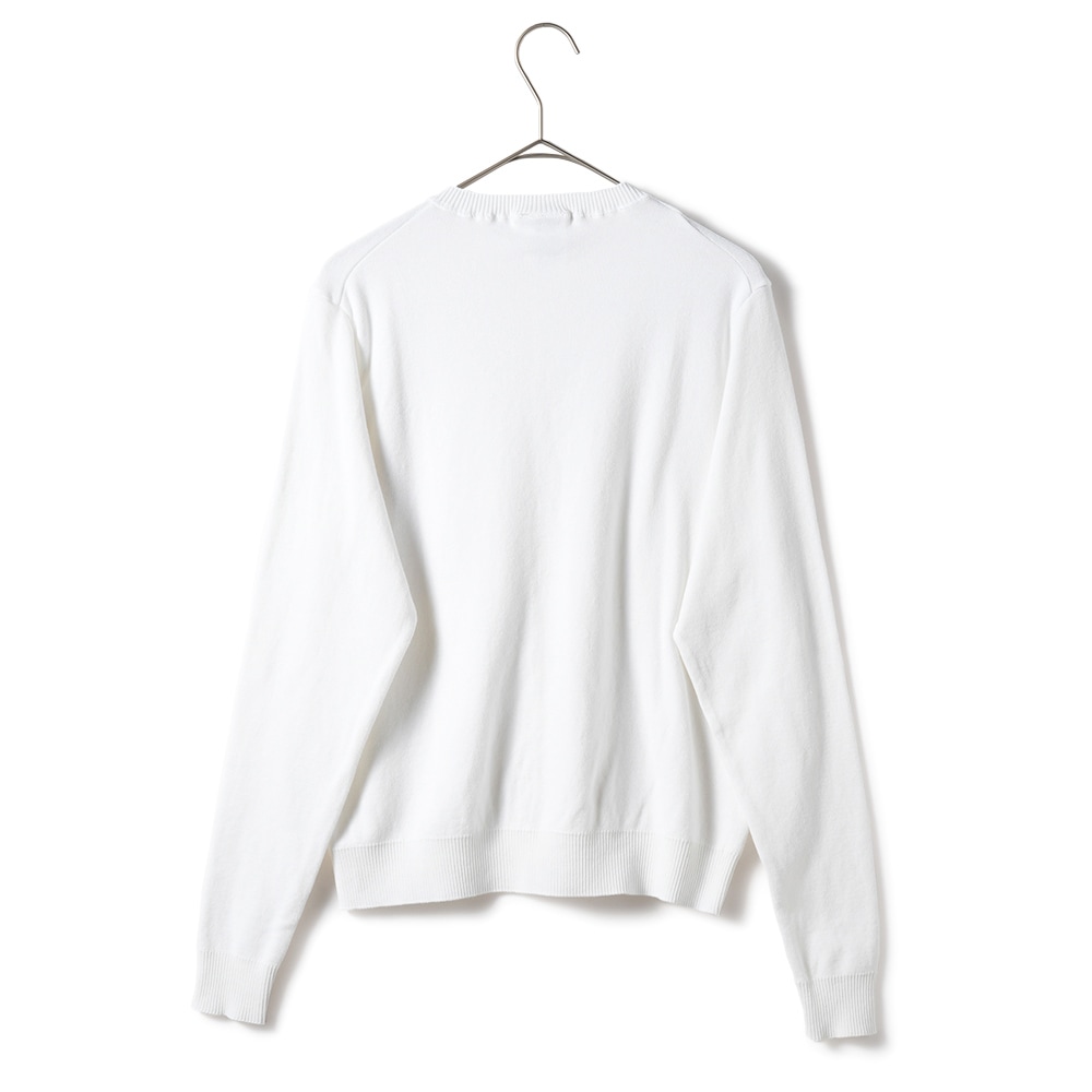 GICIPI ジチピ 2418P GRANATA Nido D'Ape グラナータ ニド・ダーペ  蜂の巣編み クルーネックカーディガン WHITE