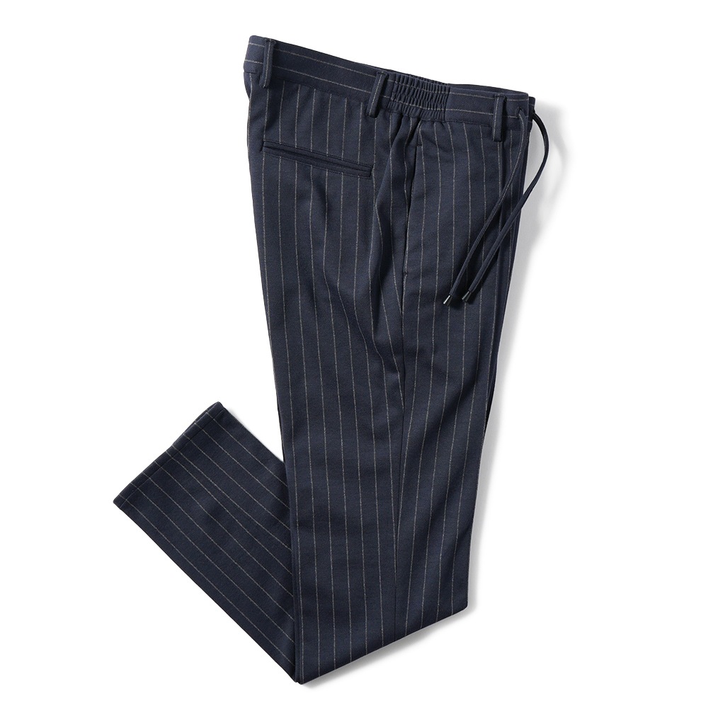 giab's ARCHIVIO ジャブスアルキヴィオ MASACCIO/M1 A5738 マサッチョ チョークストライプジャージー ドローコードパンツ NAVY