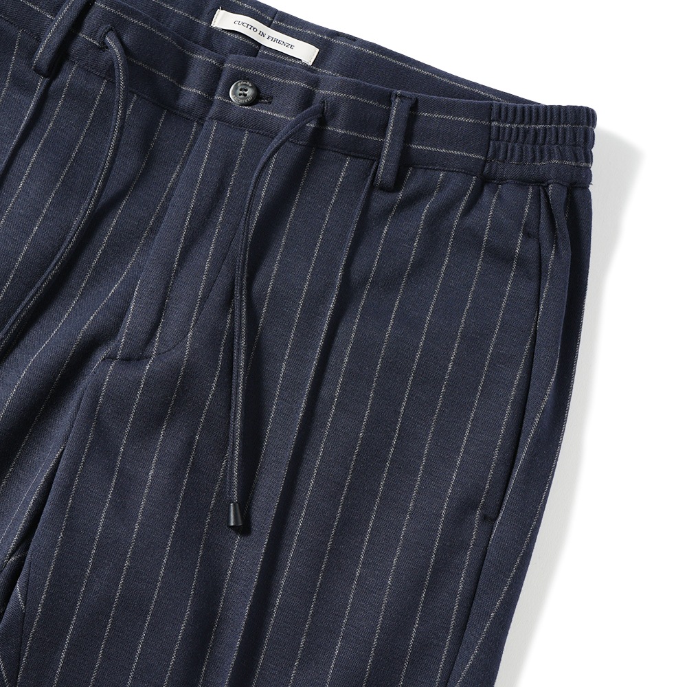 giab's ARCHIVIO ジャブスアルキヴィオ MASACCIO/M1 A5738 マサッチョ チョークストライプジャージー ドローコードパンツ NAVY
