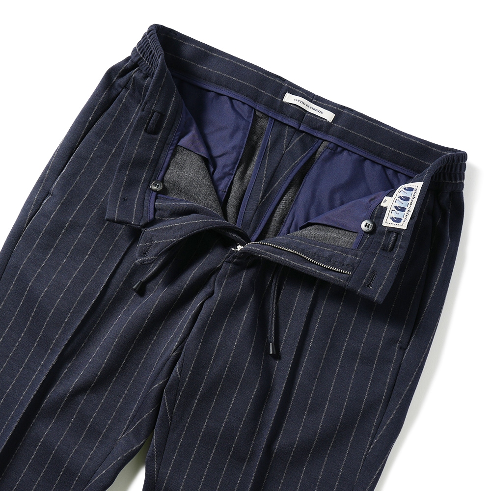giab's ARCHIVIO ジャブスアルキヴィオ MASACCIO/M1 A5738 マサッチョ チョークストライプジャージー ドローコードパンツ NAVY