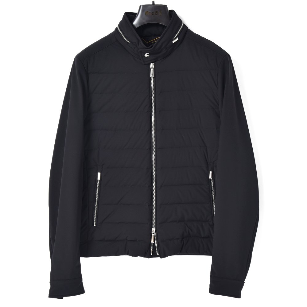 MOORER ムーレー FILIPPO-KN ストレッチナイロンライダースライトダウンジャケット BLACK